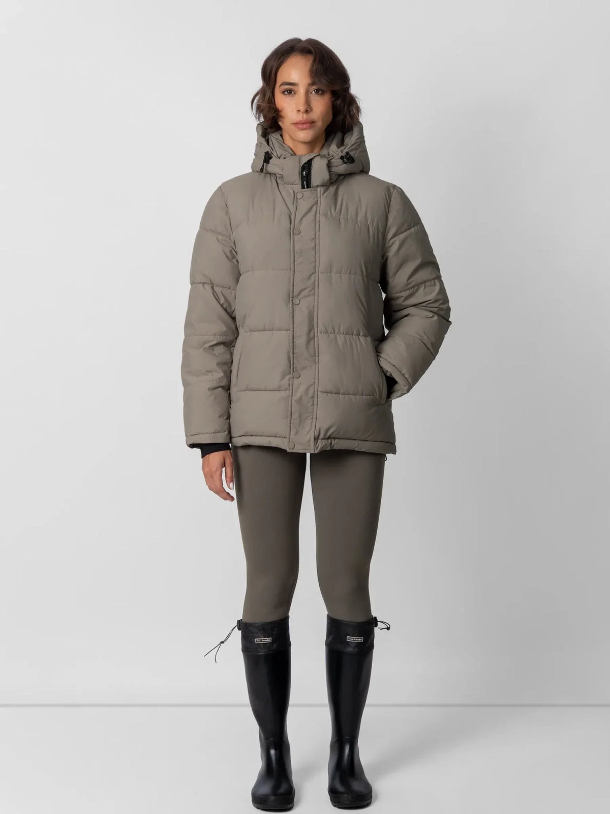 PUFFLT Detachable Hooded Regular Length Puffer Jacket