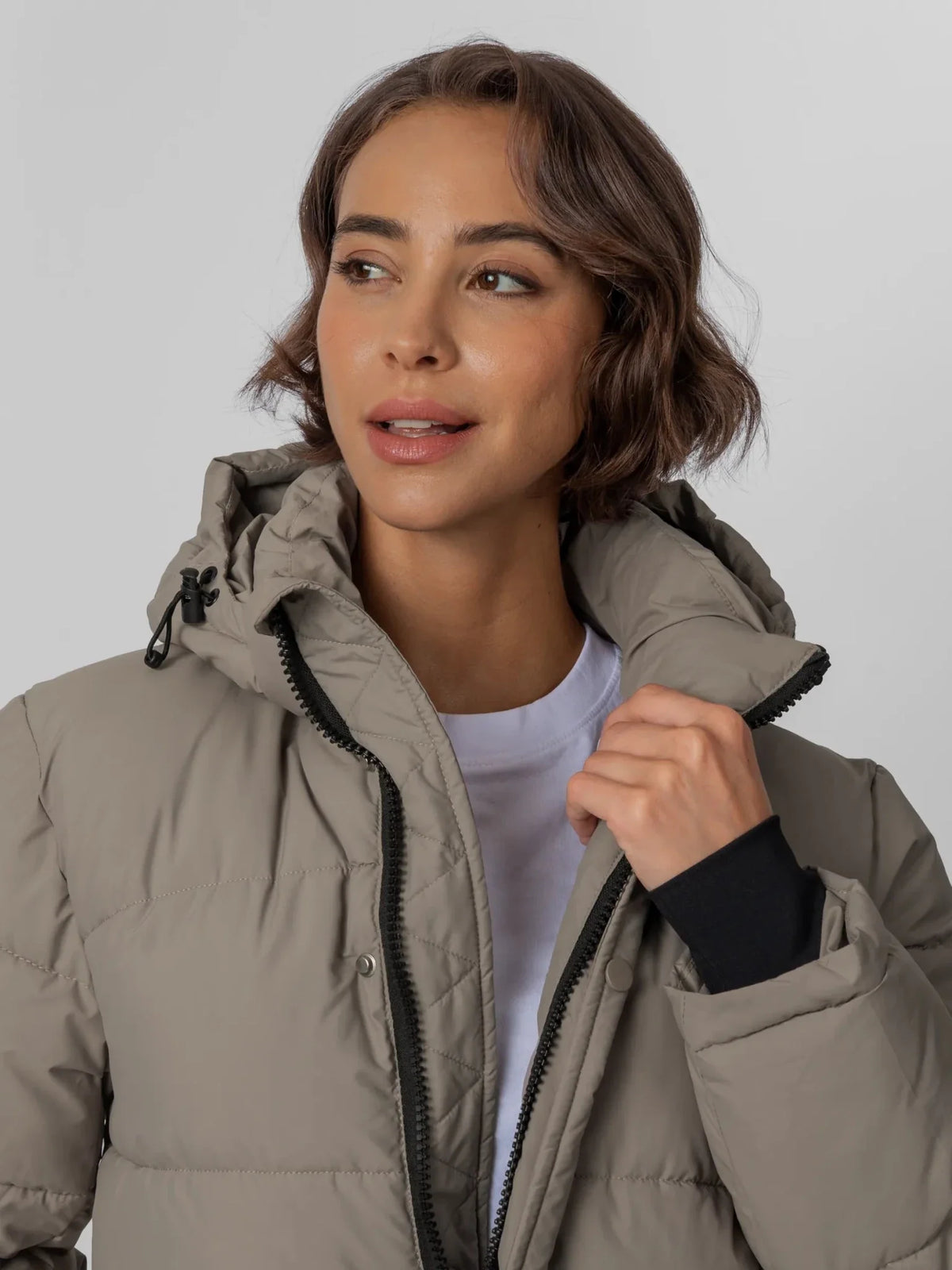PUFFLT Detachable Hooded Regular Length Puffer Jacket