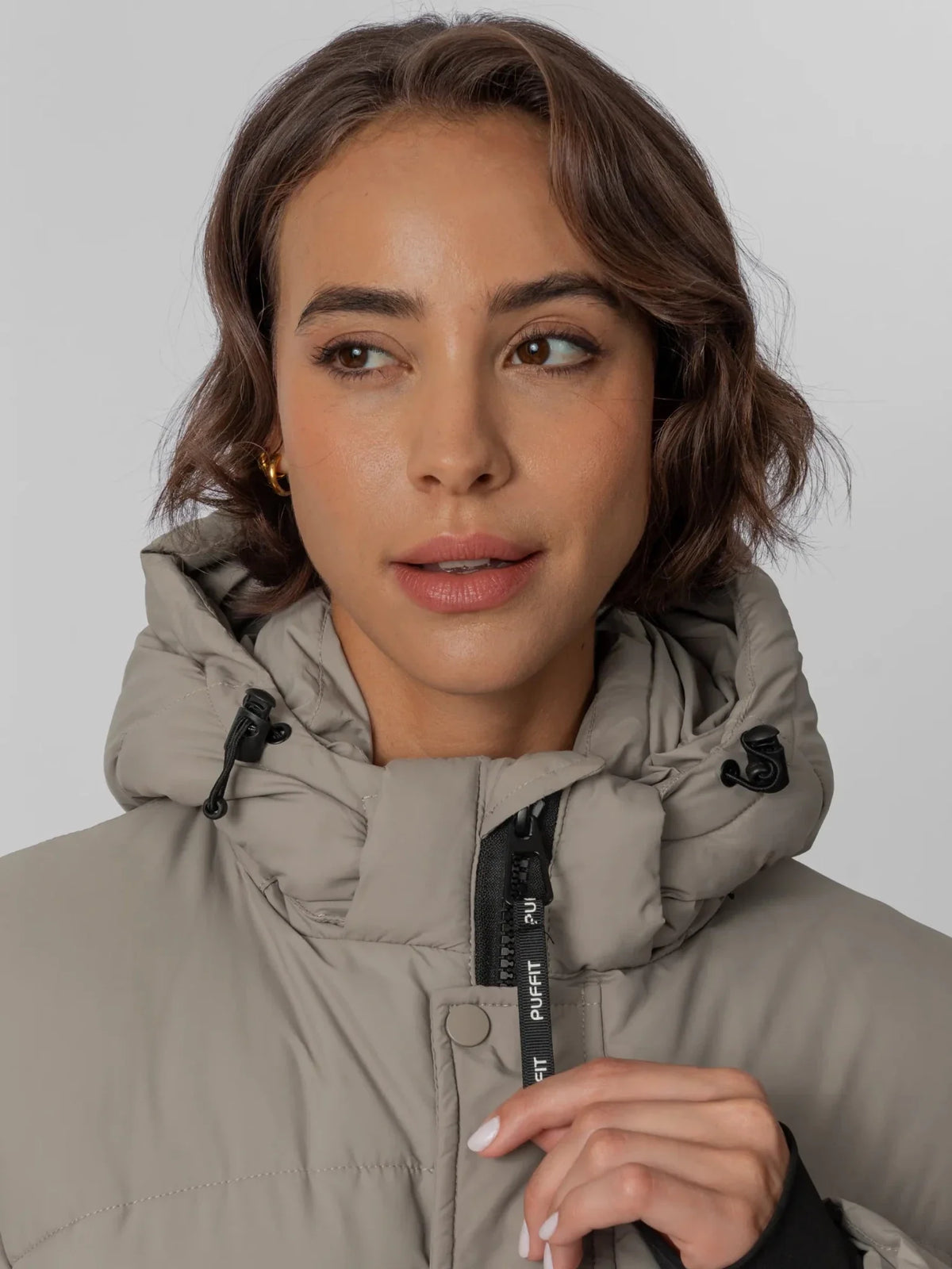 PUFFLT Detachable Hooded Regular Length Puffer Jacket