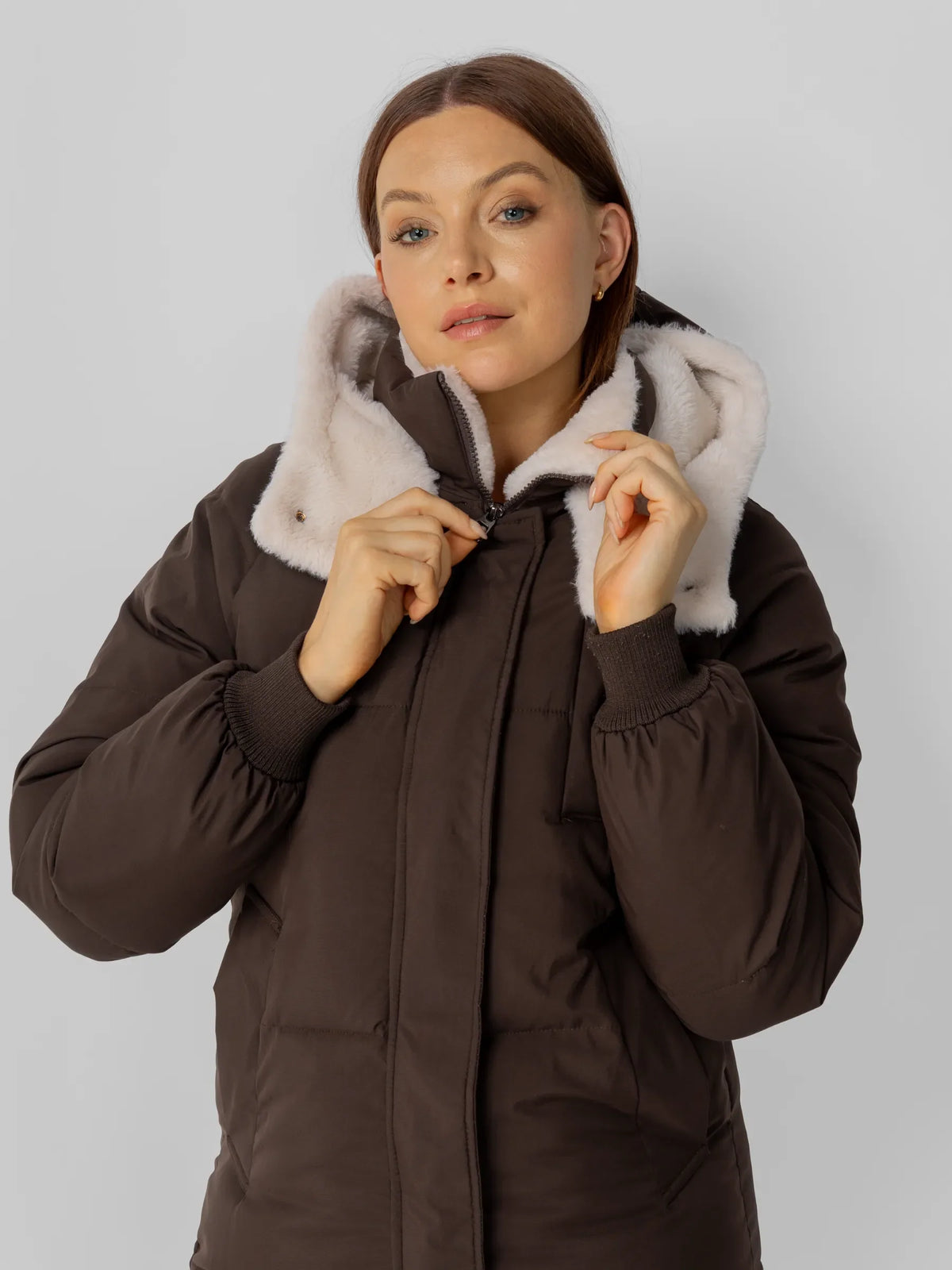 PUFFLT Faux Fur Lined Long Puffer