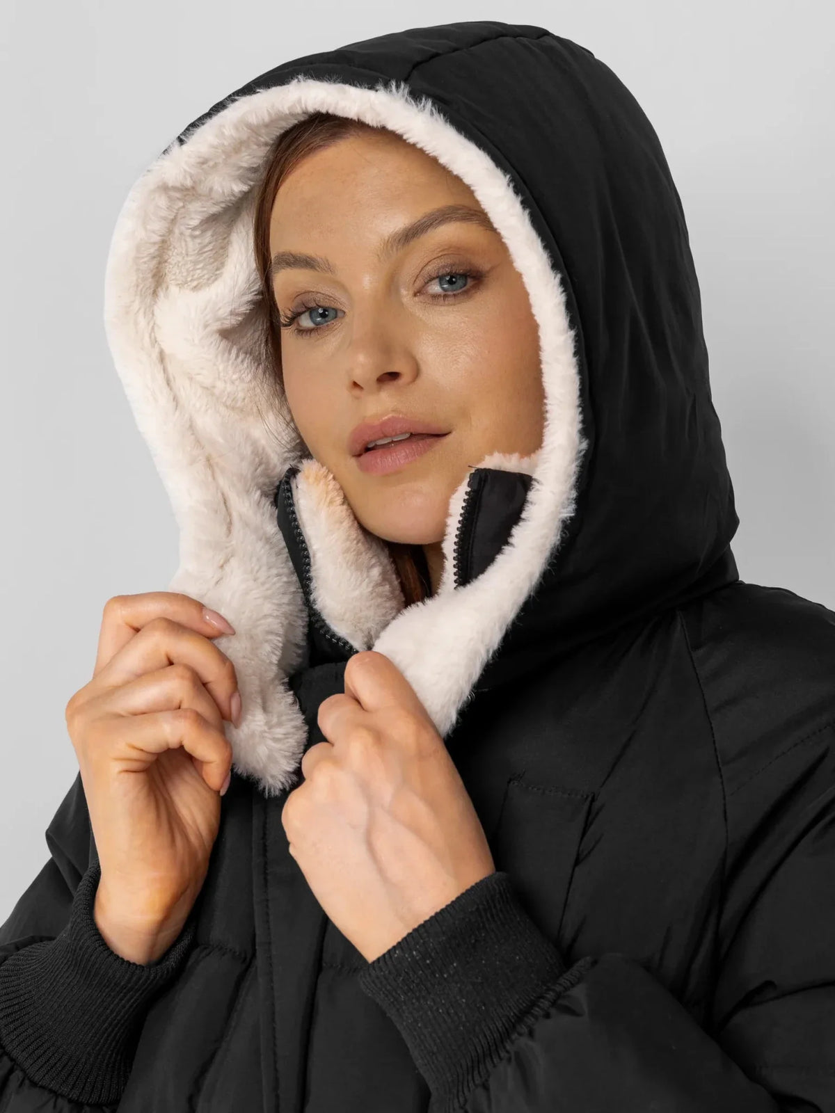 PUFFLT Faux Fur Lined Long Puffer