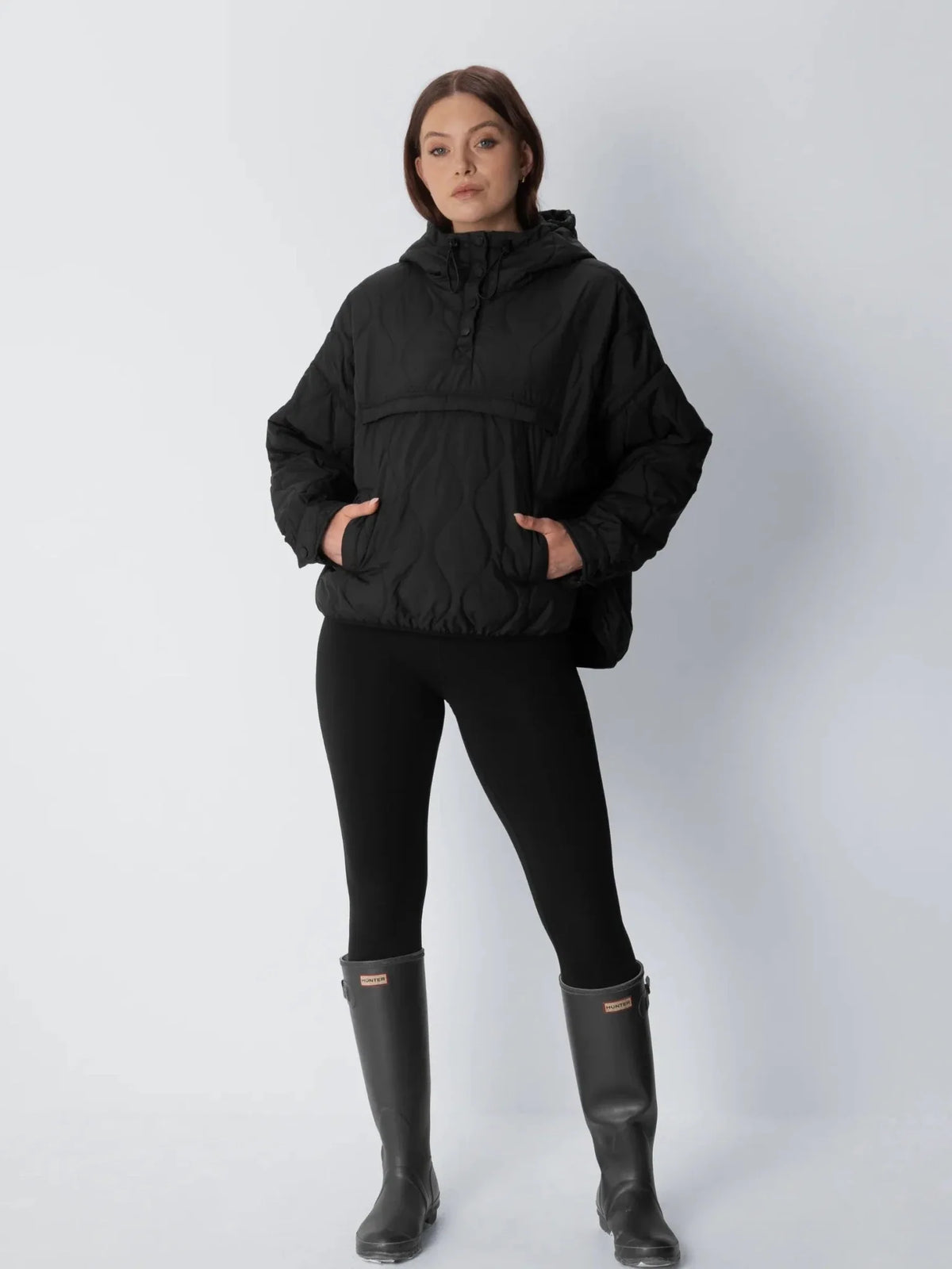 PUFFLT Kangaroo Pocket Packable Quilted Puffer Hoodie