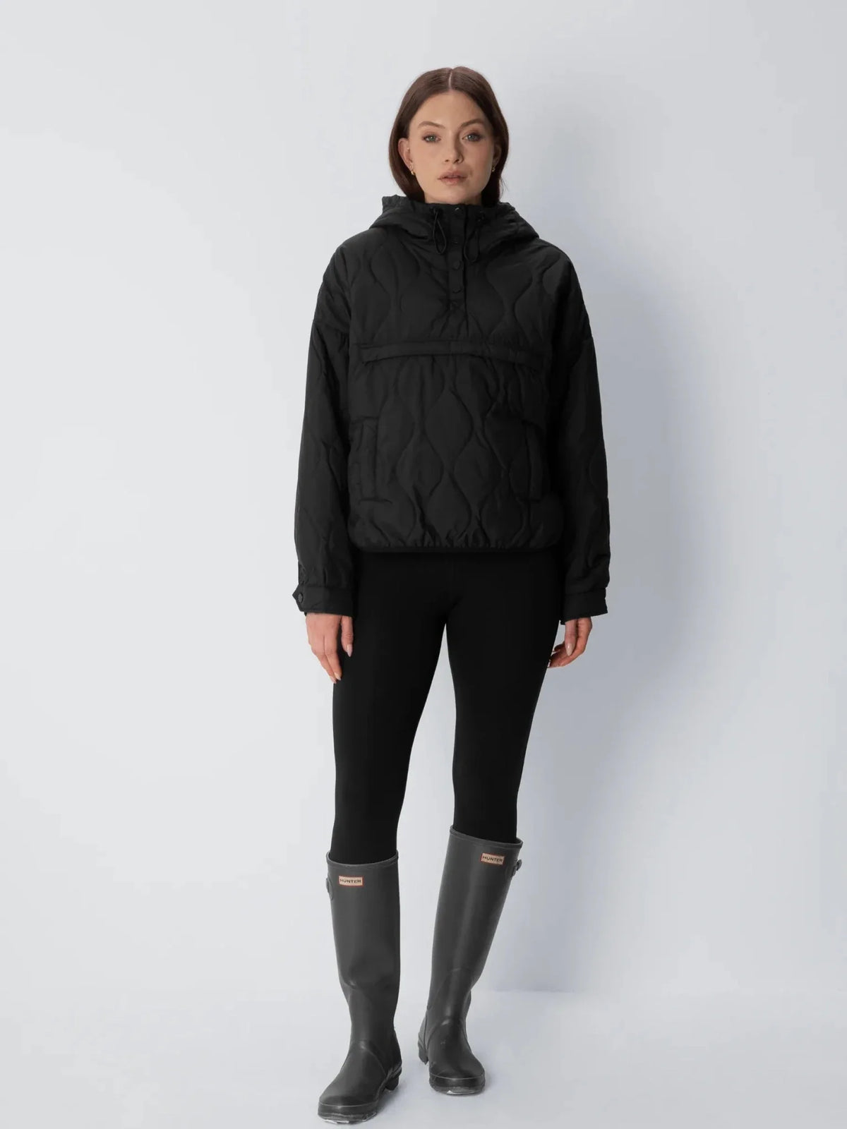 PUFFLT Kangaroo Pocket Packable Quilted Puffer Hoodie