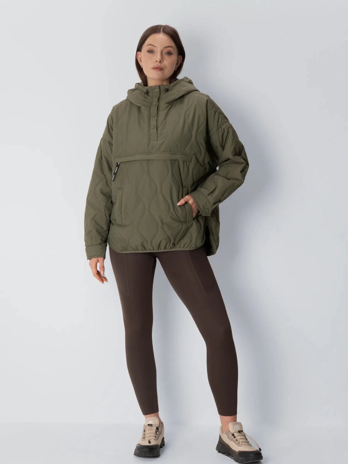 PUFFLT Kangaroo Pocket Packable Quilted Puffer Hoodie