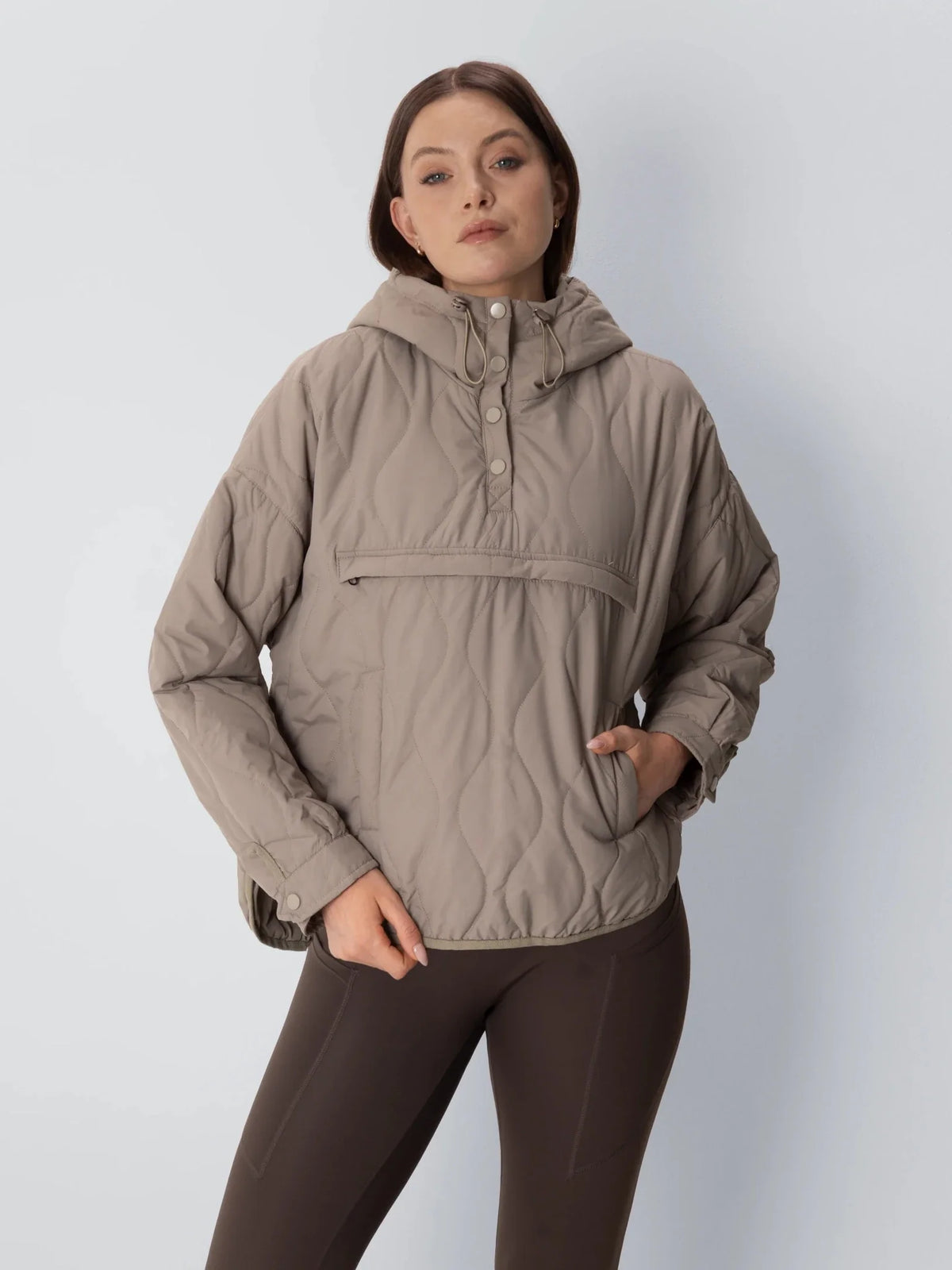 PUFFLT Kangaroo Pocket Packable Quilted Puffer Hoodie