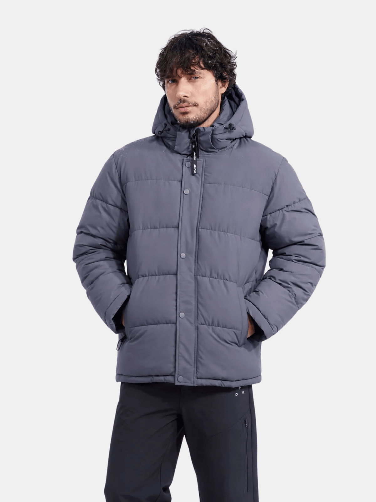 PUFFLT Men's Detachable-Hooded Puffer Jacket