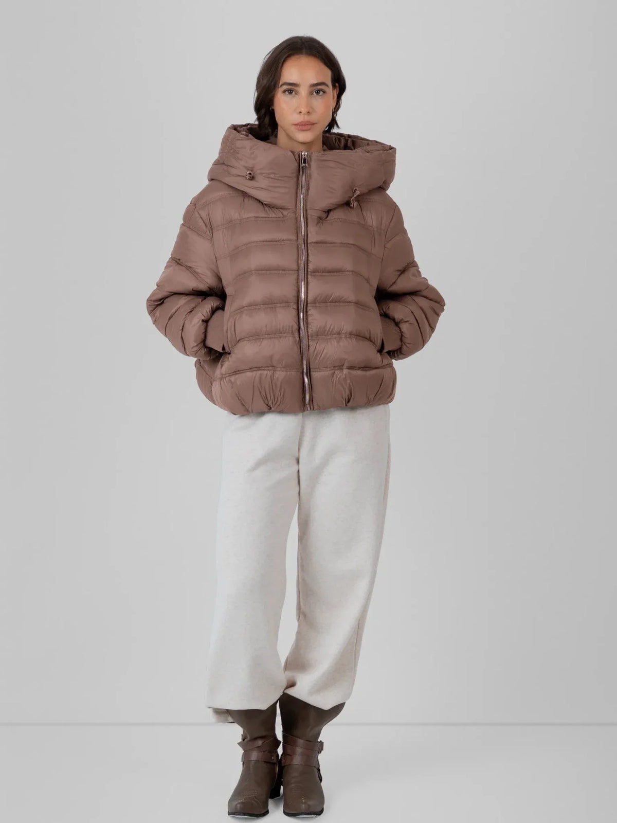 PUFFLT Oversized Hood Short Puffer Jacket