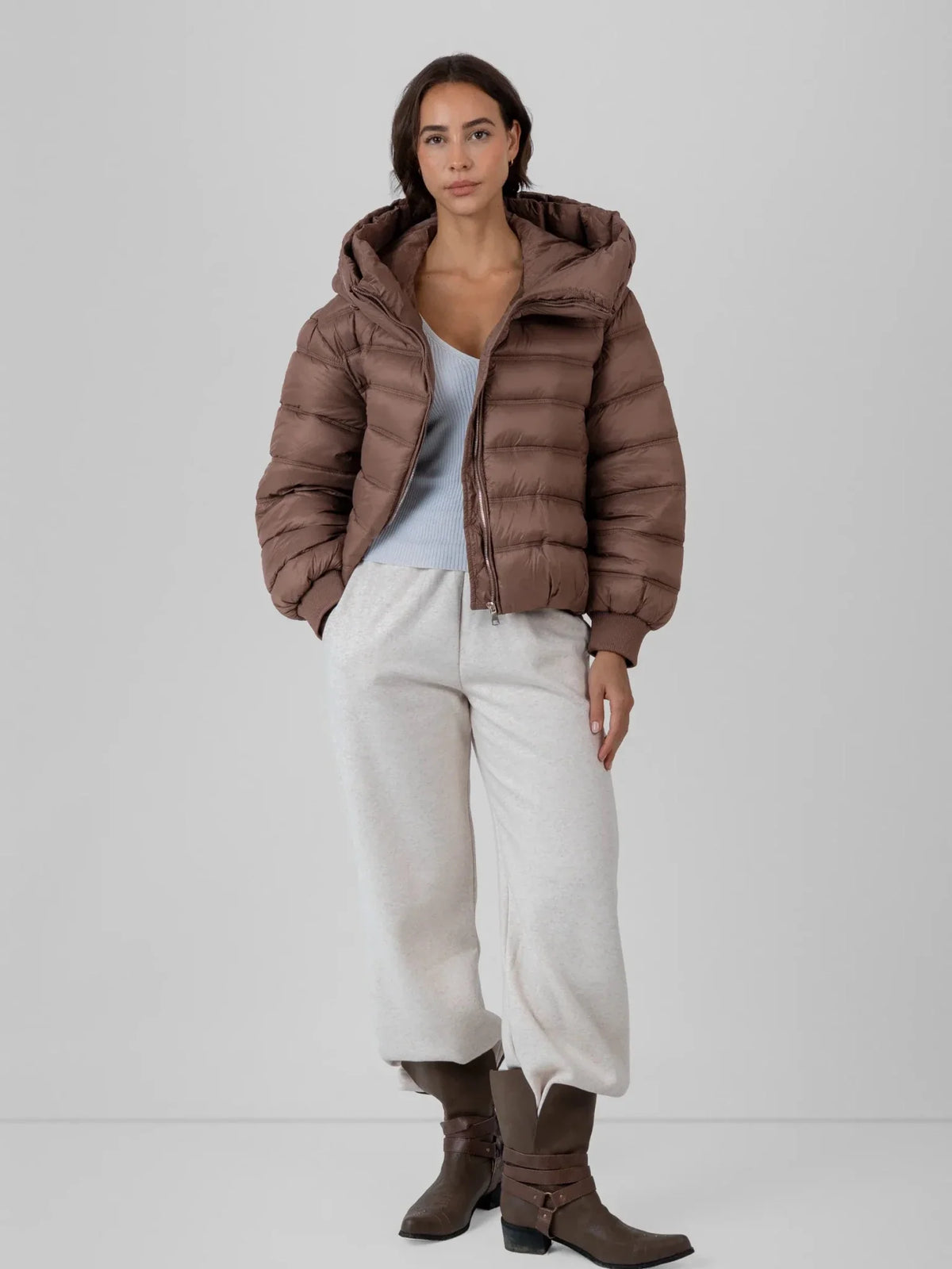 PUFFLT Oversized Hood Short Puffer Jacket