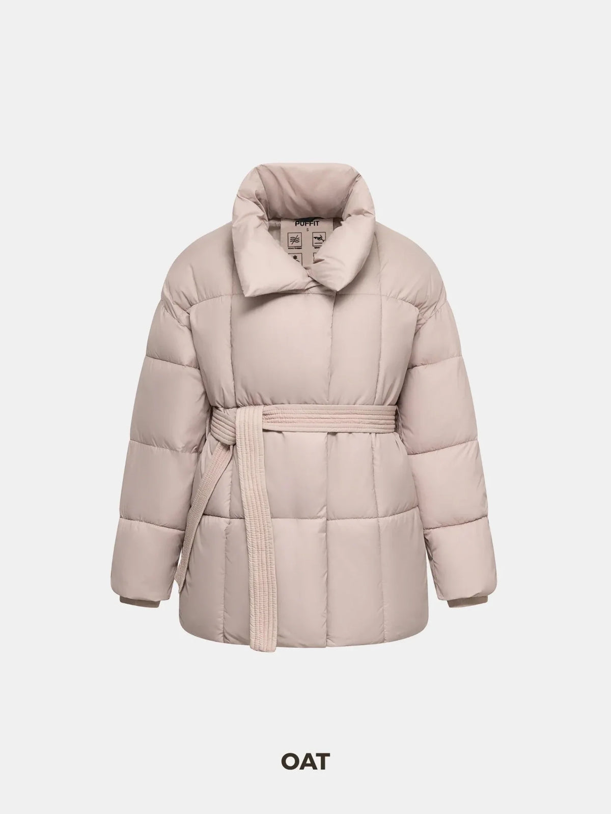PUFFLT Mid Length Belted Puffer Jacket