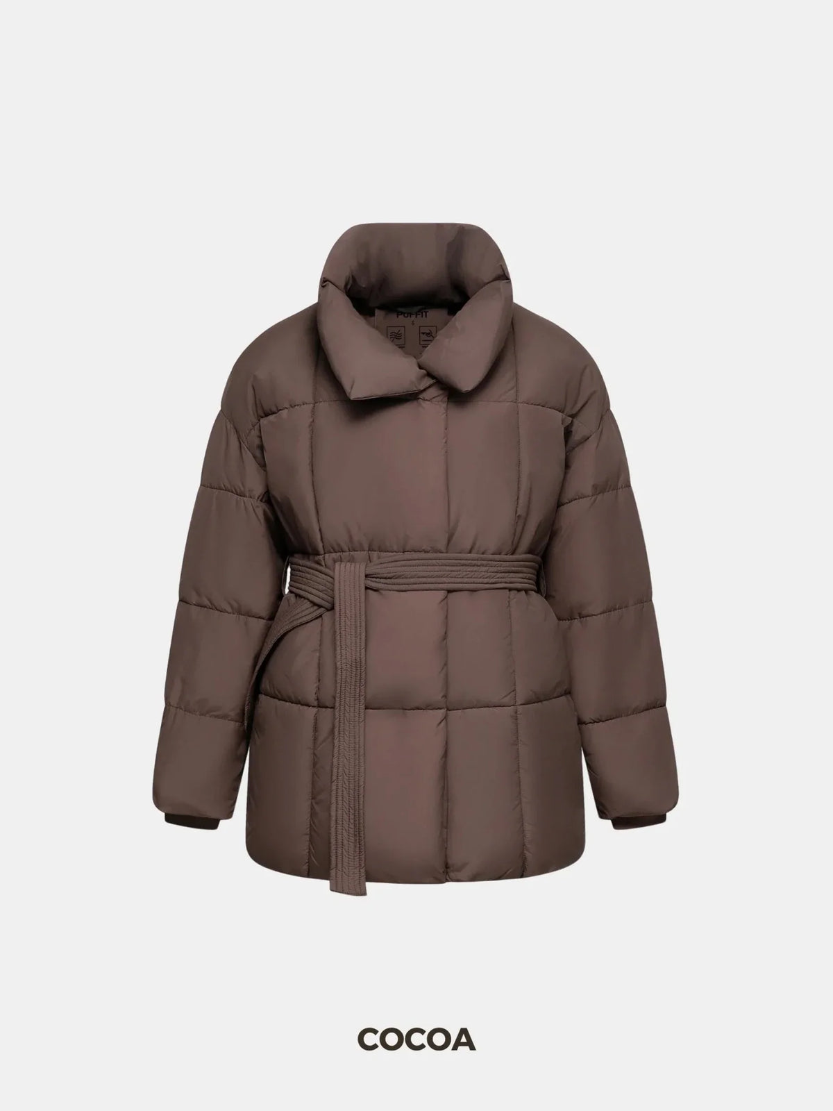PUFFLT Mid Length Belted Puffer Jacket