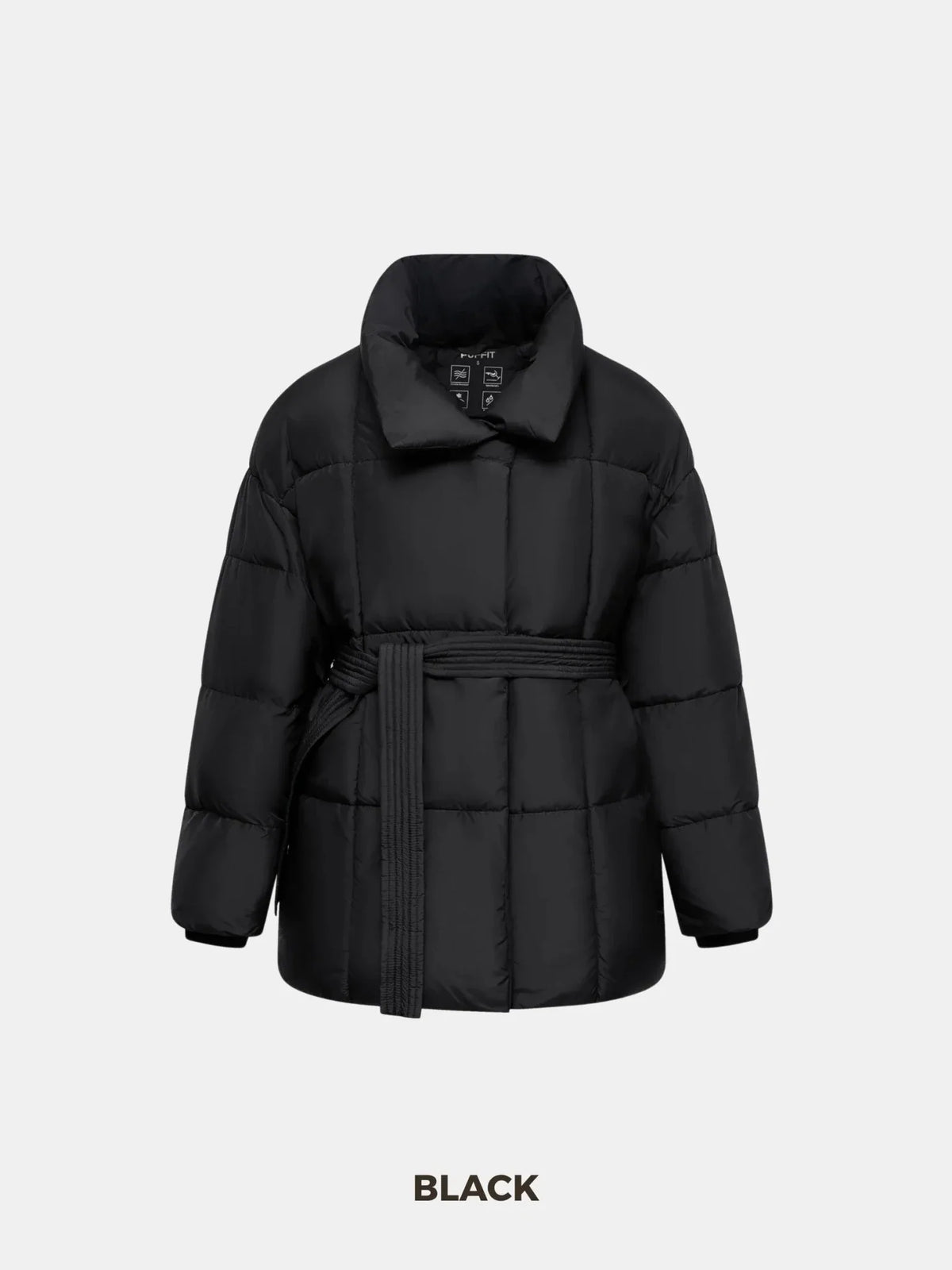 PUFFLT Mid Length Belted Puffer Jacket