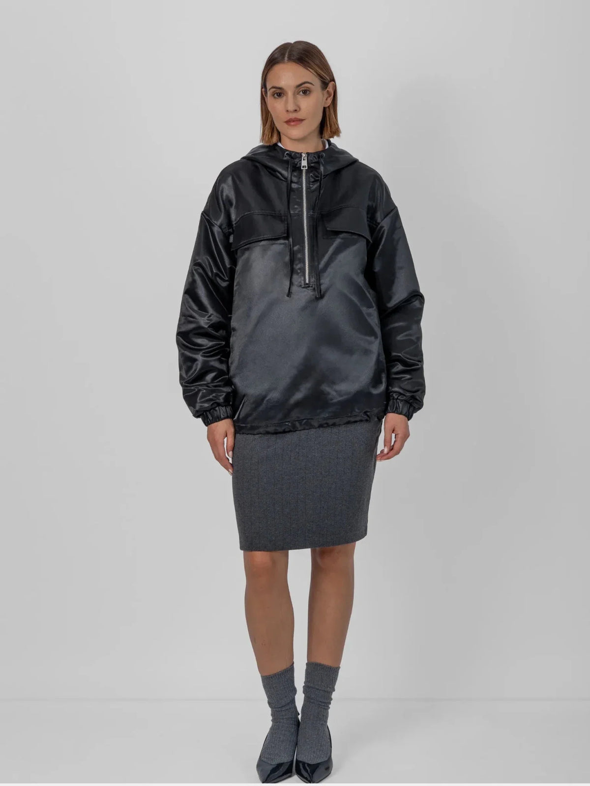 PUFFLT Shiny Oversized Fleece Lined Hoodie