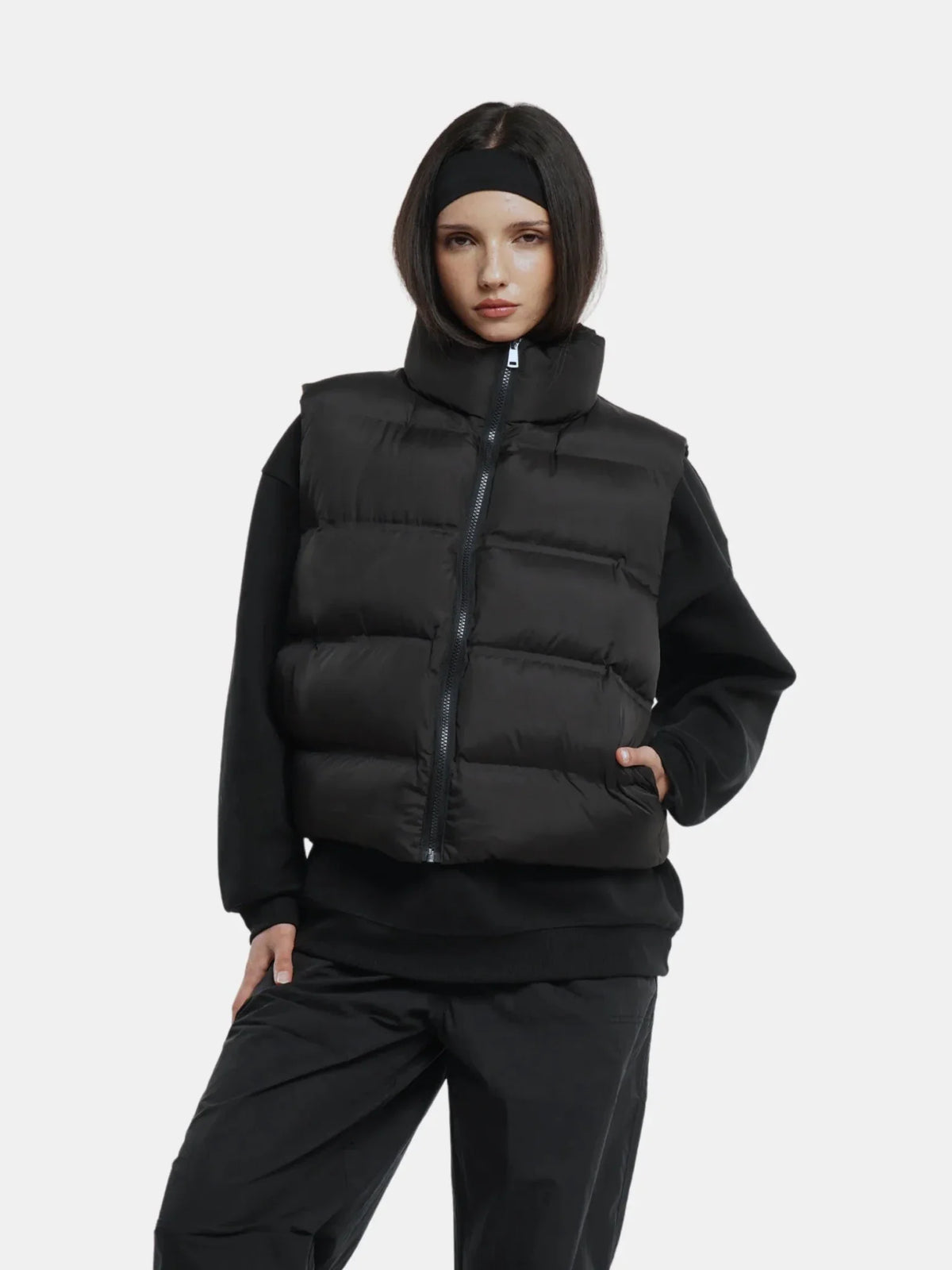 PUFFLT Taped Seams Funnel Neck Puffer Gilet